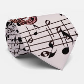 Sax And Music Notes Pattern Stropdas (Opgerold)