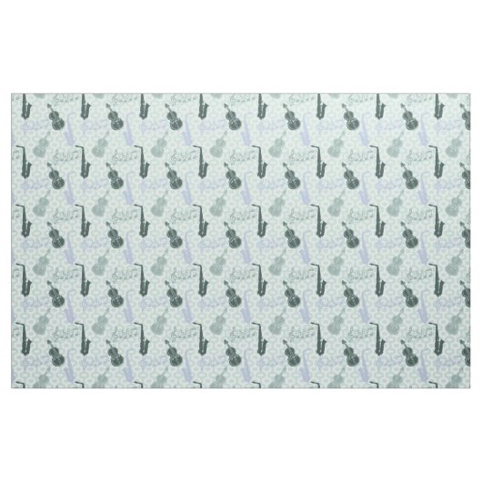 Sax and Violins Pattern Stof (Yard (91,4 cm))