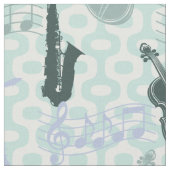 Sax and Violins Pattern Stof (Close Up)