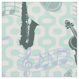Sax and Violins Pattern Stof