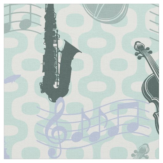 Sax and Violins Pattern Stof (Close Up)
