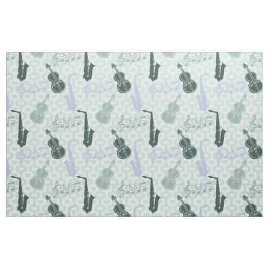 Sax and Violins Pattern Stof (Fat Quarter)