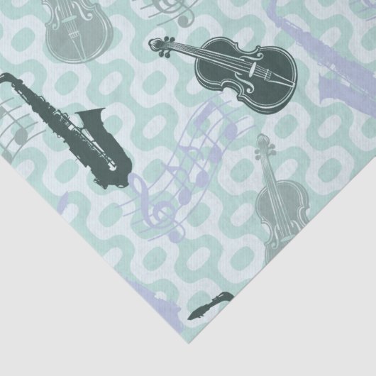 Sax and Violins Pattern Tissuepapier (Detail)