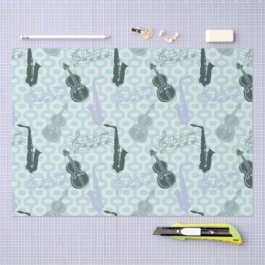 Sax and Violins Pattern Tissuepapier (Craft)