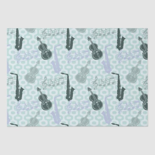 Sax and Violins Pattern Tissuepapier (Voorkant)