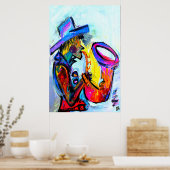 sax een abstracte 24x36 poster (Keuken)
