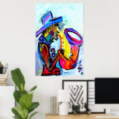 sax een abstracte 24x36 poster (Thuiskantoor)