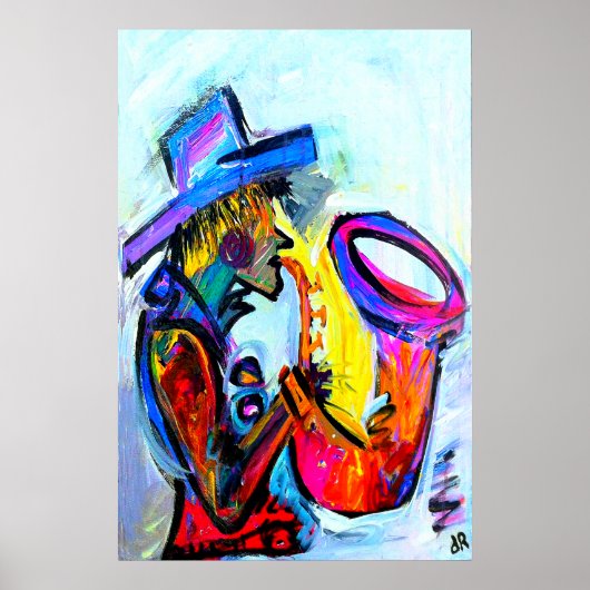 sax een abstracte 24x36 poster (Voorkant)