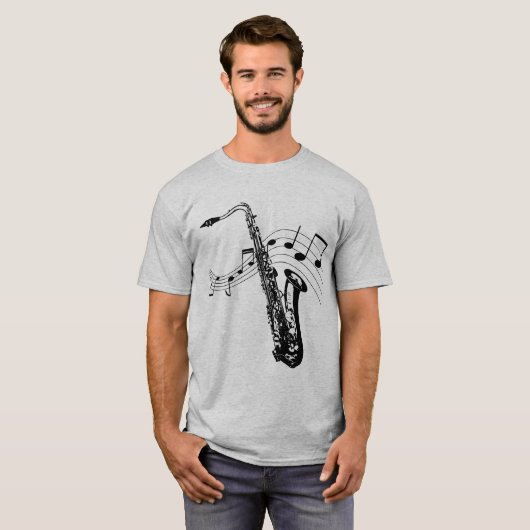 Sax en notes t-shirt (Voorkant volledig)