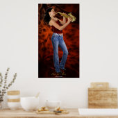 "SAX FOR HIRE" SAXOPHONE Music Lover Art Poster (Keuken)