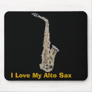 sax, ik hou van mijn Alto Sax Muismat