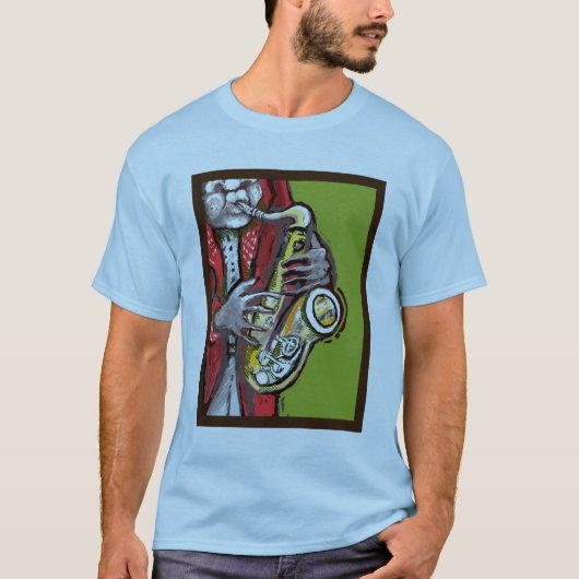 Sax Man Mannen T-Shirt (Voorkant)