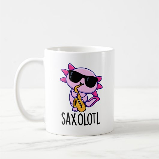 Sax-olotl Grappige Saxofoon Grappen Koffiemok (Links)