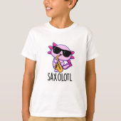Sax-olotl Grappige Saxofoon Puns T-shirt (Voorkant)