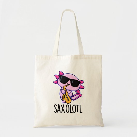 Sax-olotl Grappige Saxofoon Puns Tote Bag (Voorkant)