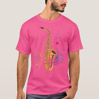 Sax Player Gift Idee Saxophonist Muzieknoten Saxop T-shirt