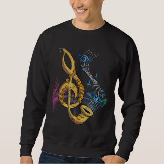 Sax Player Treble Clef Saxophone Jazz Music Saxo Trui