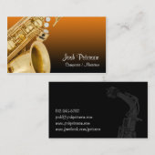 Saxafoon Oranje gradiënt Visitekaartje (Voorkant / Achterkant)