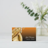 Saxafoon Oranje gradiënt Visitekaartje (Staand voorkant)