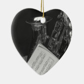 Saxaphone en Sheet Music Keramisch Ornament (Rechts)