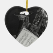 Saxaphone en Sheet Music Keramisch Ornament (Voorkant)