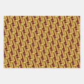 Saxaphone Woodwind Muzikaal ontwerp Inpakpapier Vel (Voorkant)