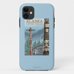 Saxman Totem Village Vintage Travel Poster Case-Mate iPhone Case