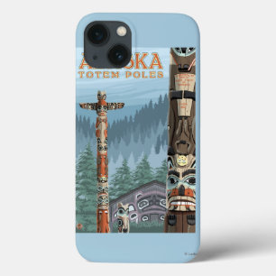 Saxman Totem Village Vintage Travel Poster Case-Mate iPhone Case