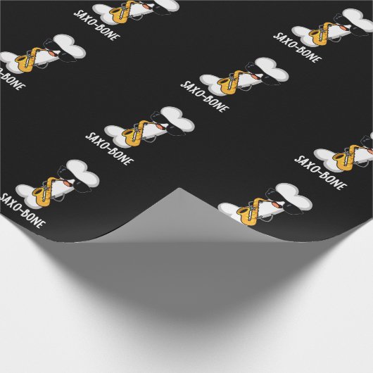 Saxo-bone Grappig bot grappig muziek woordspeling  Cadeaupapier (Hoek)