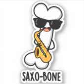Saxo-bone Grappig bot grappig muziek woordspeling Sticker (Voorkant)
