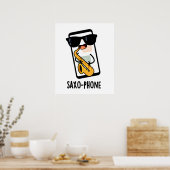 Saxo-telefoon Grappige Mobiele Puns Poster (Keuken)