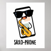 Saxo-telefoon Grappige Mobiele Puns Poster (Voorkant)