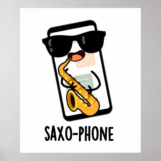 Saxo-telefoon Grappige Mobiele Puns Poster (Voorkant)