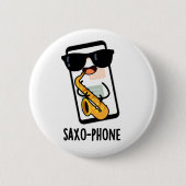 Saxo-telefoon Grappige Mobiele Puns Ronde Button 5,7 Cm (Voorkant)