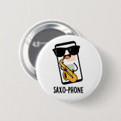 Saxo-telefoon Grappige Mobiele Puns Ronde Button 5,7 Cm (Voorkant /achterkant)