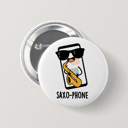 Saxo-telefoon Grappige Mobiele Puns Ronde Button 5,7 Cm (Voorkant /achterkant)