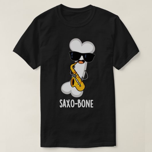 Saxobone Funny Bone Muziekinstrument Pun 1 T-shirt (Design voorkant)