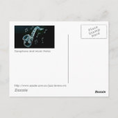 saxofon en Muzieknoten Briefkaart (Achterkant)