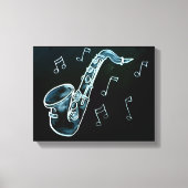 saxofon en Muzieknoten Canvas Afdruk (Voorkant)