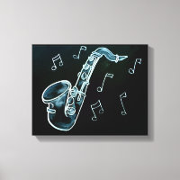 saxofon en Muzieknoten