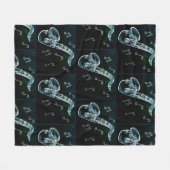 saxofon en Muzieknoten Fleece Deken (Voorkant (Horizontaal))