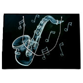 saxofon en Muzieknoten Large Cadeautasje (Voorkant)