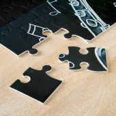 saxofon en Muzieknoten Legpuzzel (Zijkant)