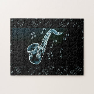 saxofon en Muzieknoten Legpuzzel