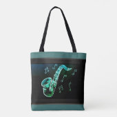 saxofon en Muzieknoten Tote Bag (Achterkant)