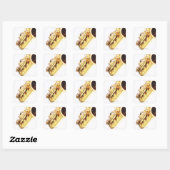 Saxofone 2 vierkante sticker (Vel)