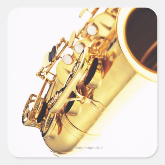 Saxofone 2 vierkante sticker (Voorkant)