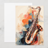 Saxofone Bedankkaart (Voorkant / Achterkant)