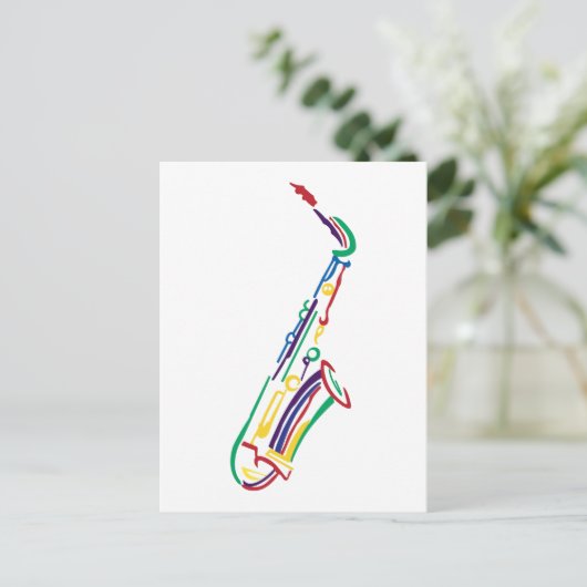 Saxofone Briefkaart (Staand voorkant)