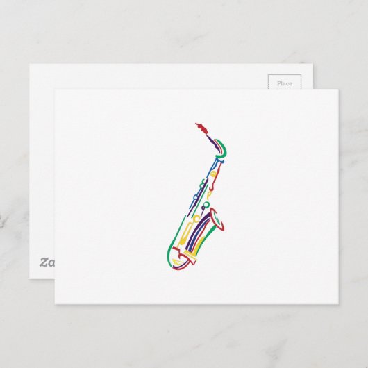 Saxofone Briefkaart (Voorkant / Achterkant)